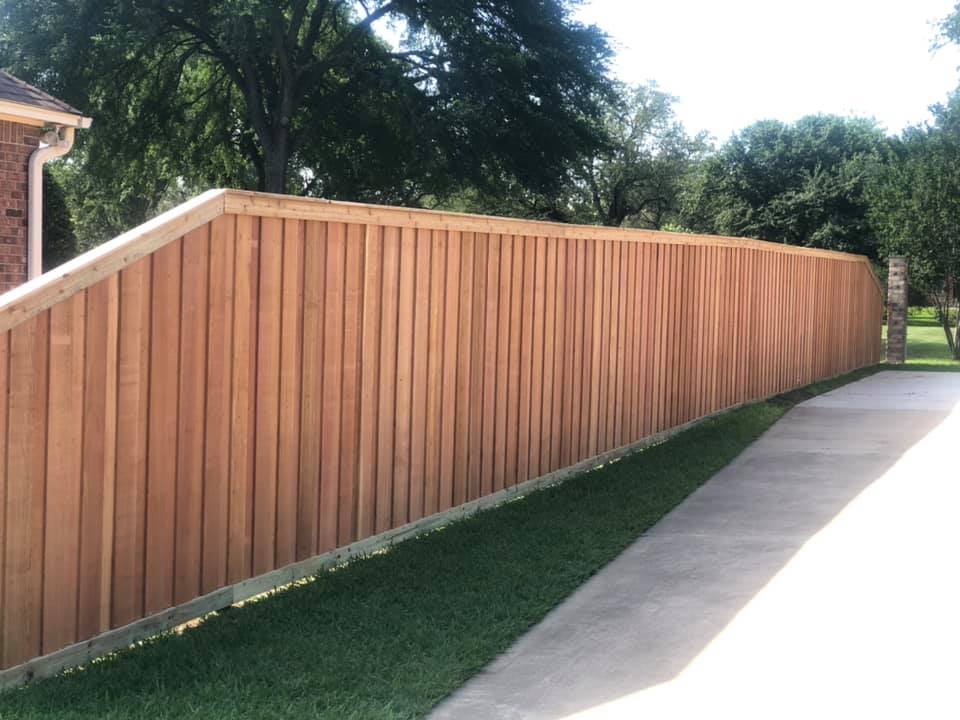 Cedar Privacy Fence Along Sidewalk — Belton, TX